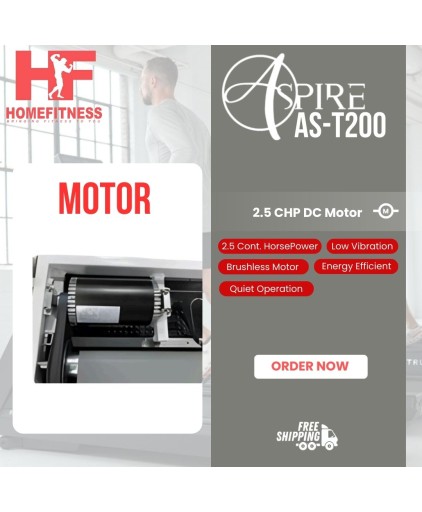 Aspire AS-T200 Treadmill  w 5 Years Warranty (LED Console/ Bluetooth/ 2.5CHP DC Motor/ 15% Inclination)