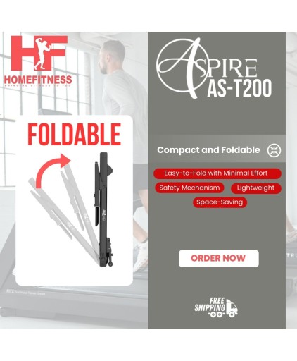 Aspire AS-T200 Treadmill  w 5 Years Warranty (LED Console/ Bluetooth/ 2.5CHP DC Motor/ 15% Inclination)