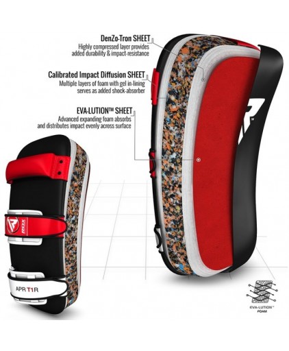 RDX T1 Leather X Curved Thai Pad (Red/White)