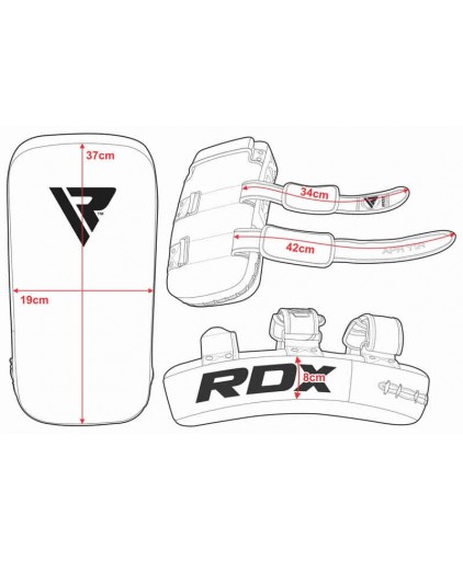 RDX T1 Leather X Curved Thai Pad (Red/White)