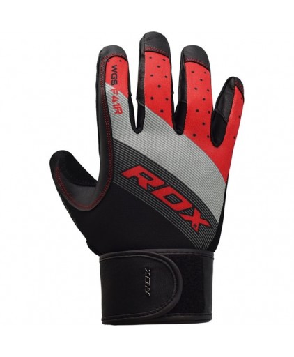 RDX F41 Full Finger Gym Gloves in Red