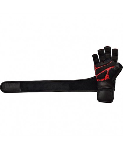 RDX L7  Crown Leather Weightlifting Gloves in Red