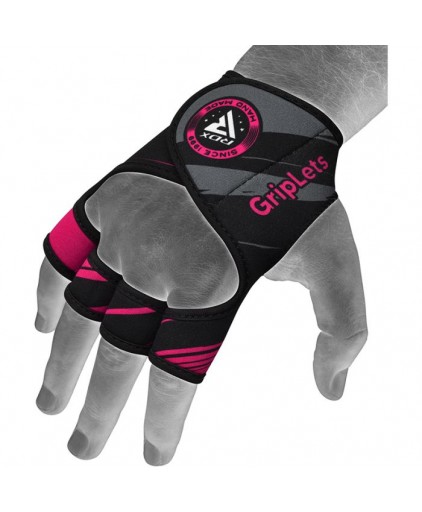 RDX R1 Weightlifting Grip w Short Strap in Pink