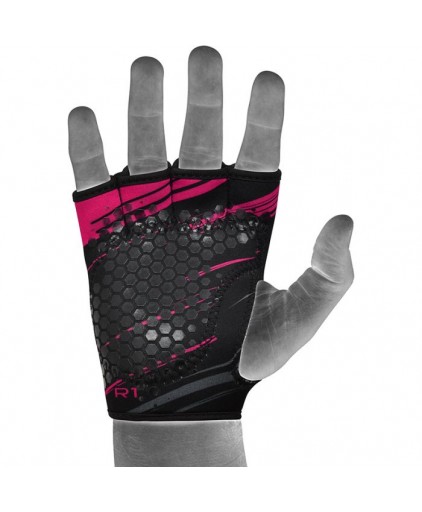 RDX R1 Weightlifting Grip w Short Strap in Pink