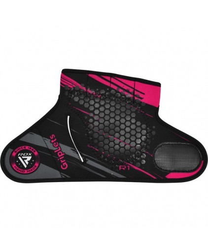 RDX R1 Weightlifting Grip w Short Strap in Pink