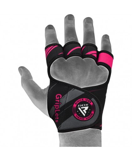 RDX R1 Weightlifting Grip w Short Strap in Pink