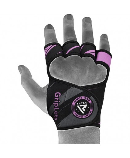 RDX R1 Weightlifting Grip w Short Strap in Purple