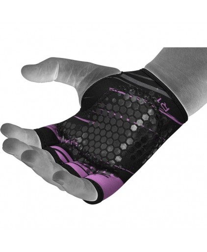 RDX R1 Weightlifting Grip w Short Strap in Purple