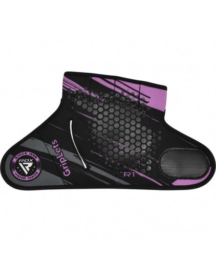 RDX R1 Weightlifting Grip w Short Strap in Purple