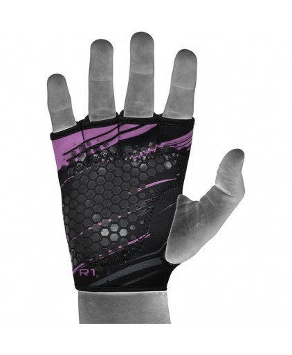 RDX R1 Weightlifting Grip w Short Strap in Purple