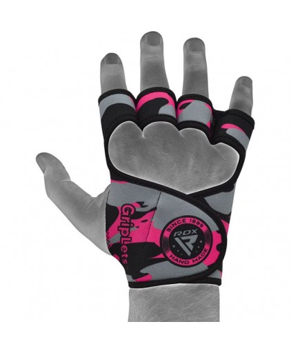 RDX R2 Weightlifting Grip w Short Strap in Pink