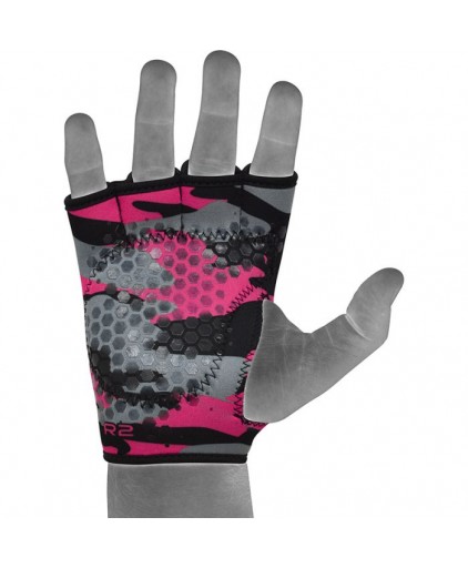 RDX R2 Weightlifting Grip w Short Strap in Pink
