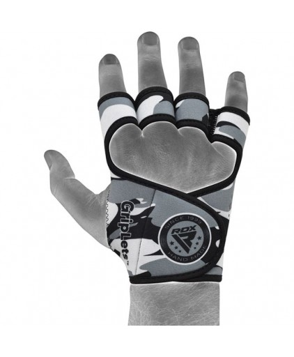 RDX R2 Weightlifting Grip w Short Strap in White
