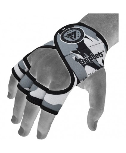 RDX R2 Weightlifting Grip w Short Strap in White
