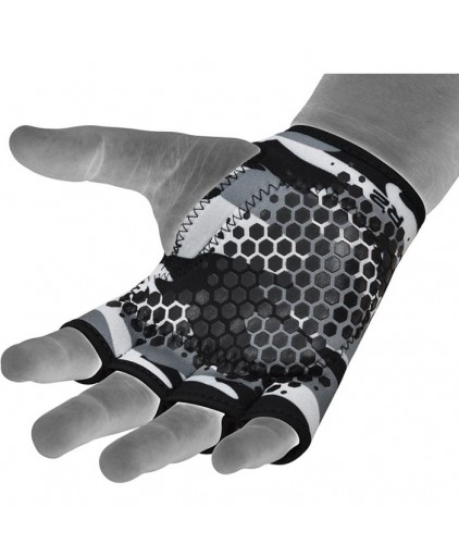 RDX R2 Weightlifting Grip w Short Strap in White