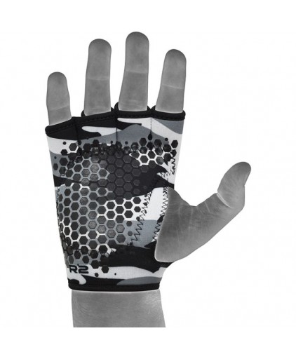 RDX R2 Weightlifting Grip w Short Strap in White