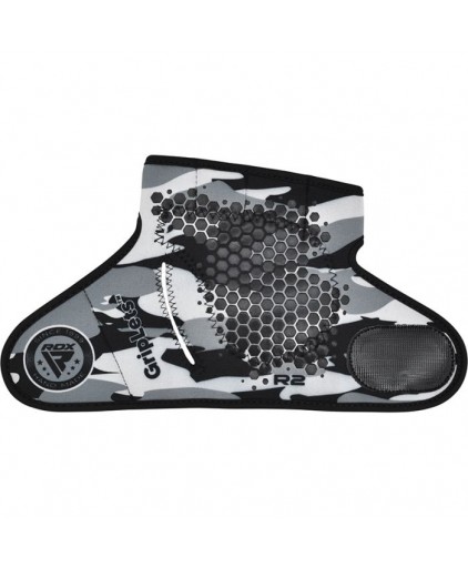 RDX R2 Weightlifting Grip w Short Strap in White