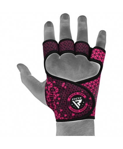 RDX R3 Weightlifting Grip w Short Strap in Pink