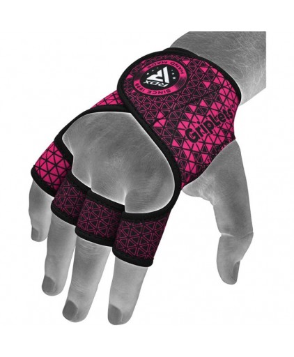 RDX R3 Weightlifting Grip w Short Strap in Pink
