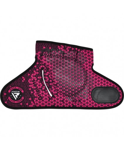 RDX R3 Weightlifting Grip w Short Strap in Pink