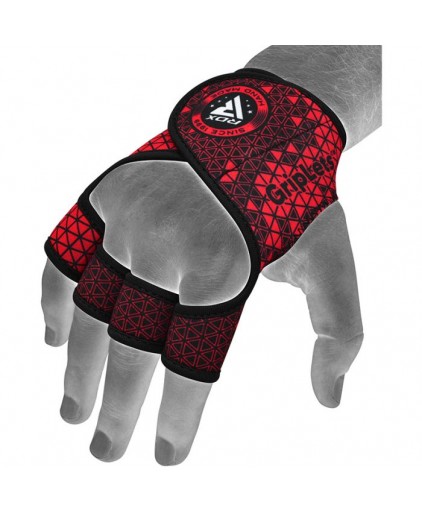 RDX R3 Weightlifting Grip w Short Strap in Red