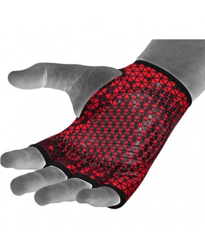 RDX R3 Weightlifting Grip w Short Strap in Red