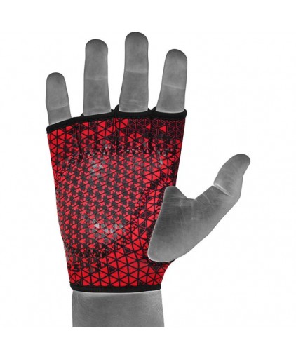 RDX R3 Weightlifting Grip w Short Strap in Red