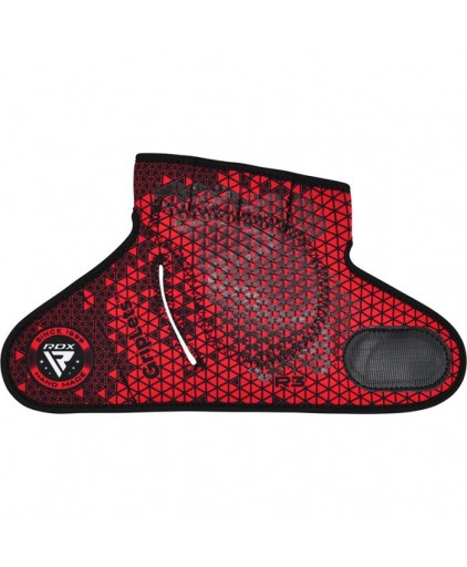 RDX R3 Weightlifting Grip w Short Strap in Red