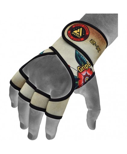 RDX T2 Weightlifting Grip w Long Strap