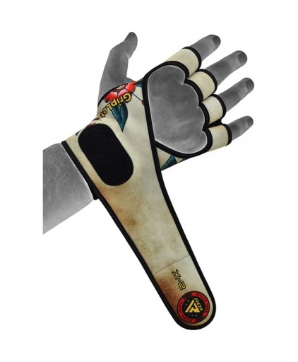 RDX T2 Weightlifting Grip w Long Strap
