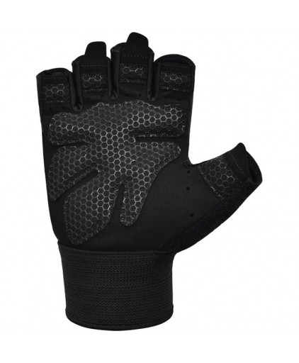 RDX W1 Gym Weighlifting Workout Gloves in Black