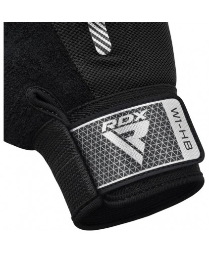 RDX W1 Gym Weighlifting Workout Gloves in Black
