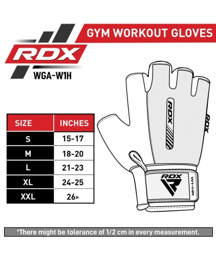 RDX W1 Gym Weighlifting Workout Gloves in Red