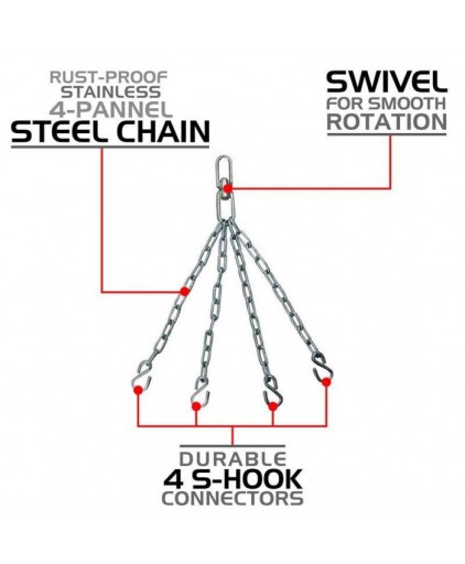 RDX X14 4 Panel Punch Bag Chains